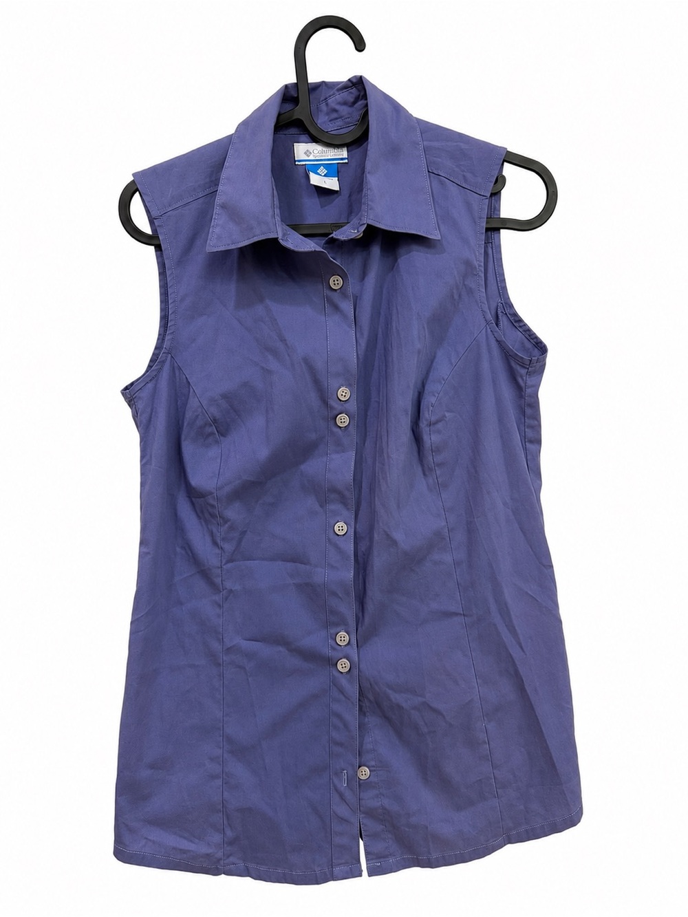 Columbia Women's Sleeveless Button-Down Top in Purple Sporty Favorites - Picture 2 of 5